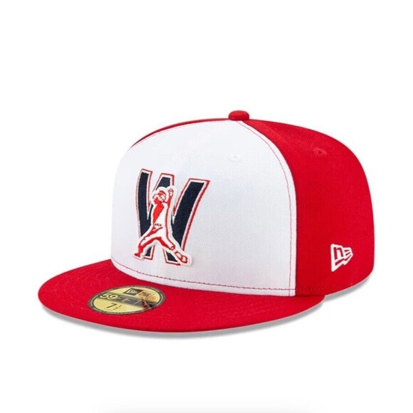 New Era 59Fifty Washington National MLB Hat 7 1/4 Red White Blue Low Profile Cap - Picture 1 of 12